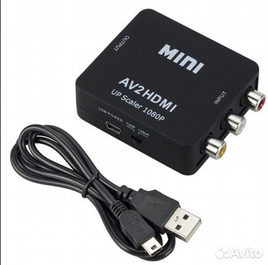 Конвертер адаптер AV - hdmi /переходник hdmi- AV