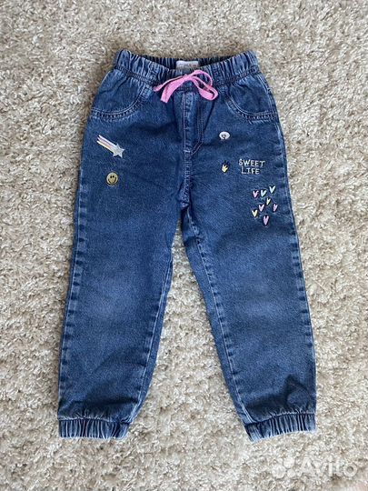 Джинсы для девочки утепленные 104