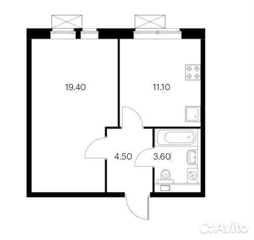 1-комнатная квартира в аренду, Москва, ул. Маршала Сергеева, 3 — 85 000 ₽/мес