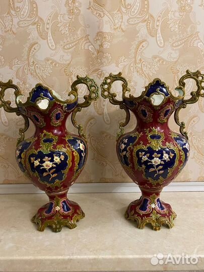 Керосиновая лампа майолика