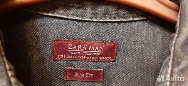 Джинсовая рубашка Zara мужская, р.46-48