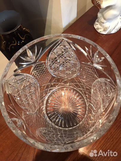 Хрустальная большая ваза Чехия СССР