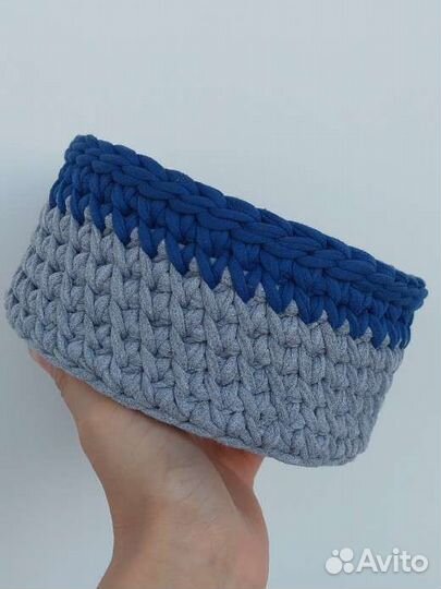 Вязаные корзинки ручной работы