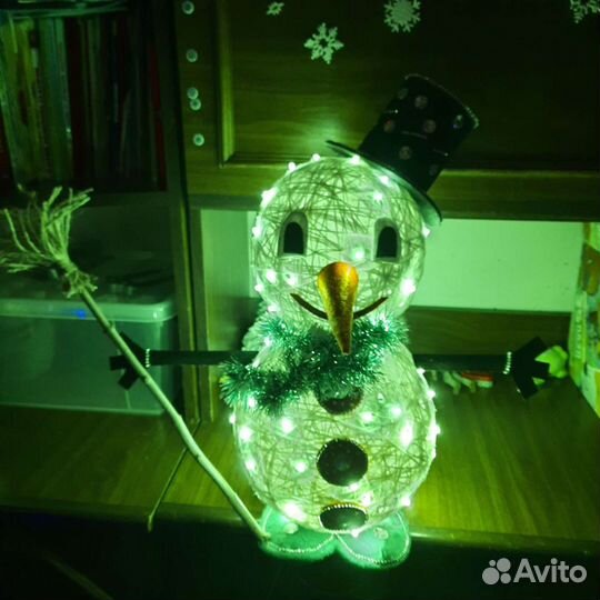 Снеговик из ниток