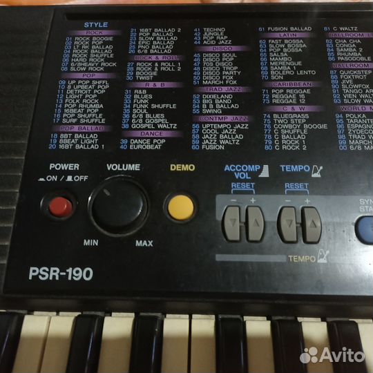 Синтезатор yamaha psr 190