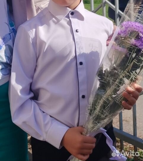 Рубашка для мальчика 128 белая