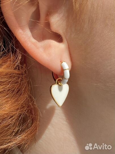 Серьги сердечки