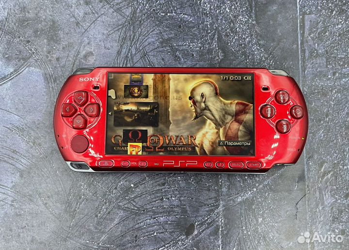 Sony PSP 3008 Red Slim(555 игр,Прошивка,Комплект)