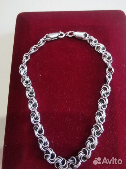 Серебряный браслет 925 пробы. Длина 21,5 см