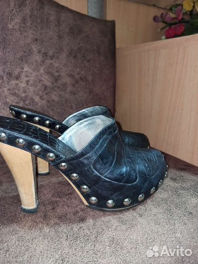 Сабо мюли шлепанцы босоножки нат.кожа 37р