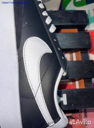 Nike Blazer Low Black White Swoosh (Арт.13610)