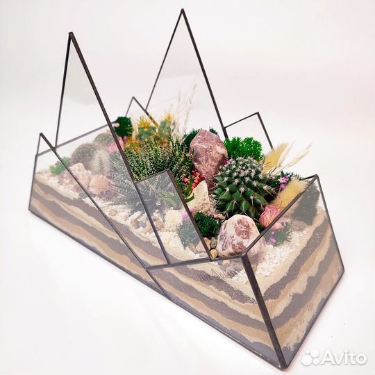 Флорариум “Горы с кактусами” 30х20см