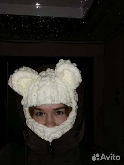 Шапка балаклава вязаная