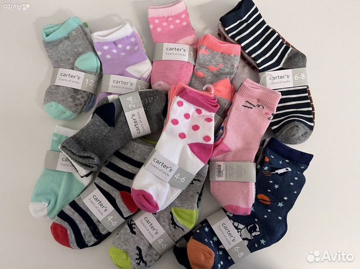 Новые носки carters для детей на 1-6 лет