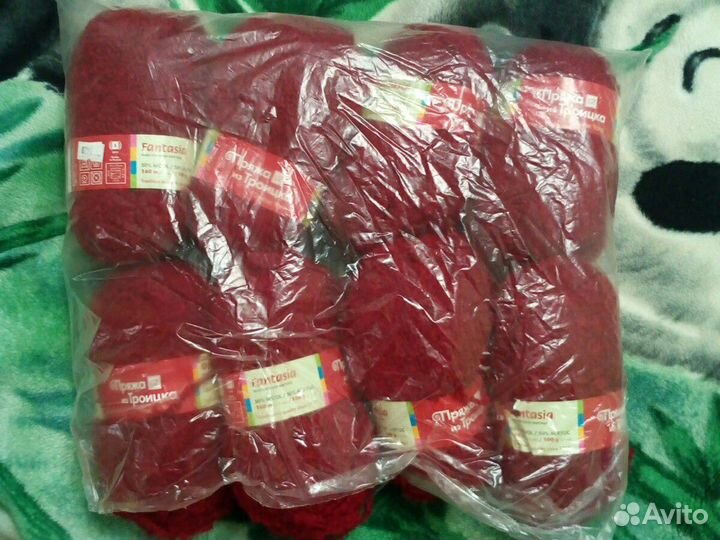 Пряжа из Троицка Фантазия бордовая