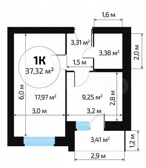 1-к. квартира, 35,6 м², 9/10 эт.