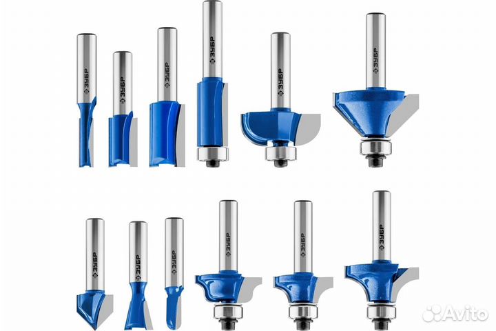 Набор фрез по дереву зубр Профессионал, 12 шт