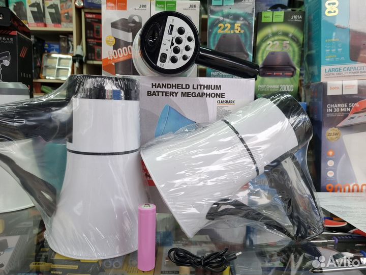 Громкоговоритель рупор мегафон портативный 30w Акб