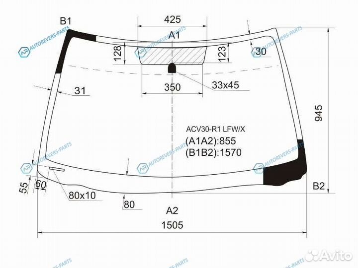 ACV30-R1 lfwx Стекло лобовое toyota camry RHD 01-0