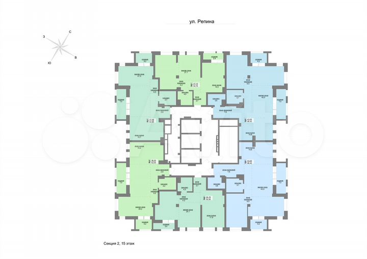 2-к. квартира, 62 м², 15/31 эт.