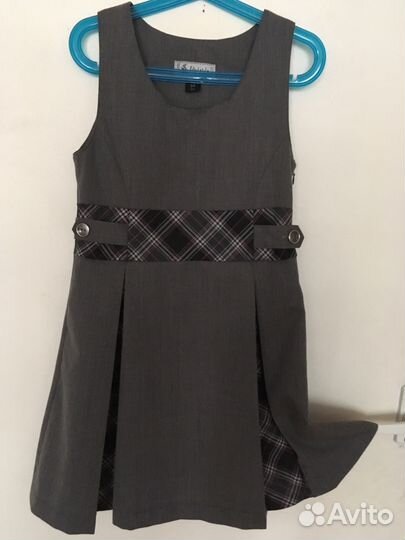 Сарафан серый школьный, рост от 125