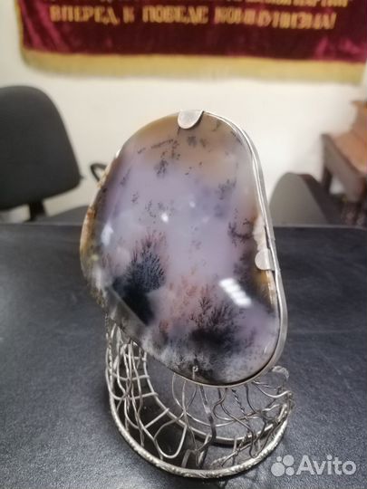 Пейзажный Махавой Агат оформленный в серебро