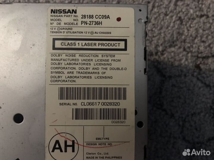 Продам штатный магнитофон на Ниссан Мурано Z 50