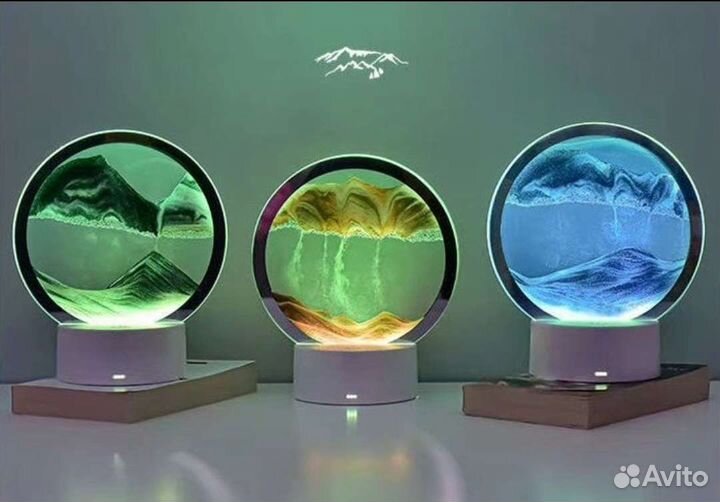 Светильник лампа ночник живая 3D картина Песок