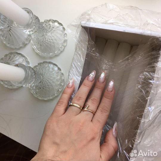 Подсвечники+свечи тающие(не текут)