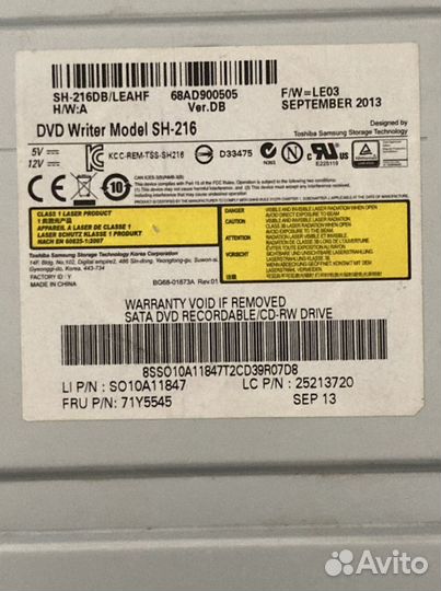 DVD Writer Model sn-216