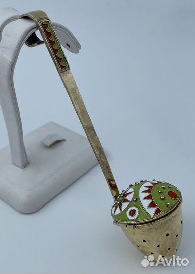 Сито заварочное серебро 925 СССР эмаль позолота