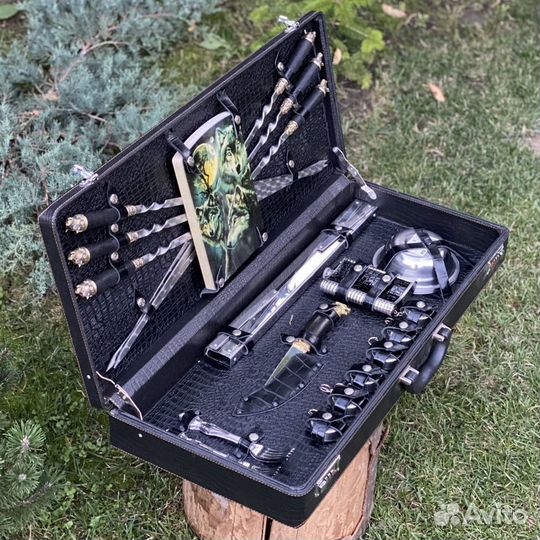 Шашлычный Набор шампуров в деревянном кейсе 