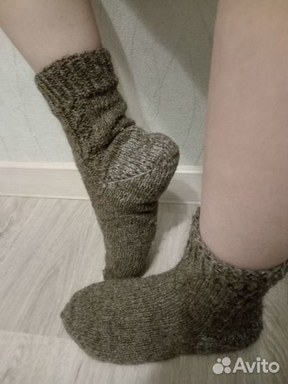 Вязанные шерстяные носки