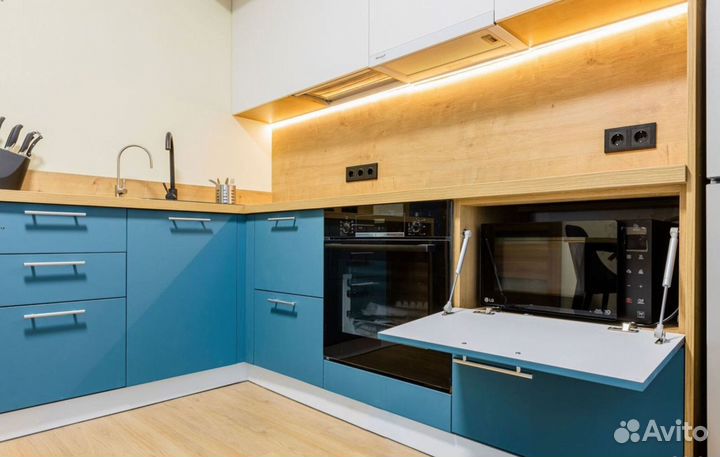 Кухня Голубая на заказ собственное производство