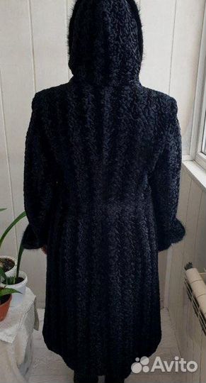 Женская шуба-пальто.зимняя,с капюшоном,50-52