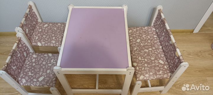 Стол, скамейка и стульчики детские.Доставка беспла