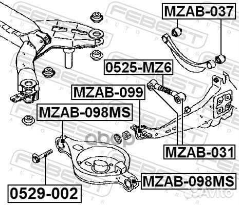 Болт эксцентрик mazda 3/6/CX-5 12- 0529-002 Febest