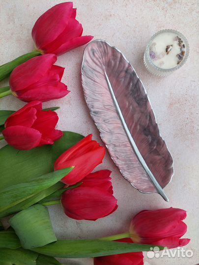 Подставка для украшений (перо) из эпоксидной смолы