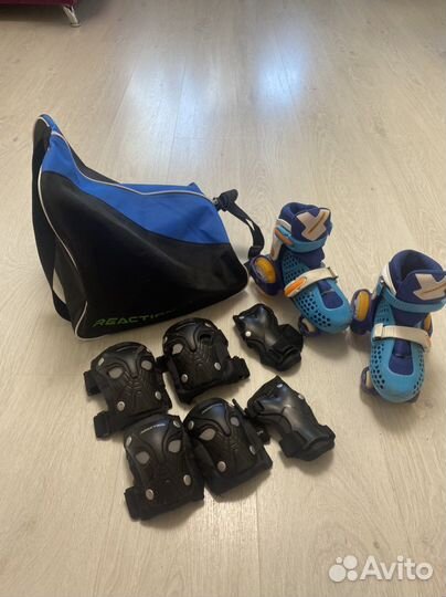 Роликовые коньки детские с защитой