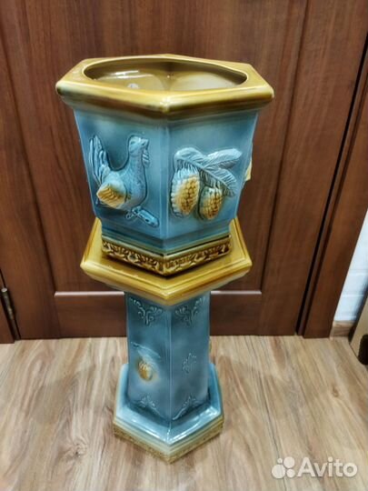 Цветочный горшок/кашпо/ваза на подставке, керамика