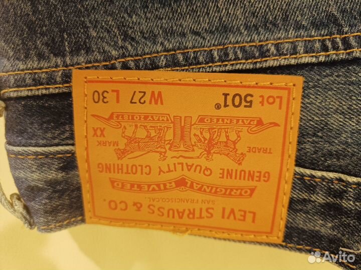 Джинсы Levis 501 новые оригинал размер W27 L30