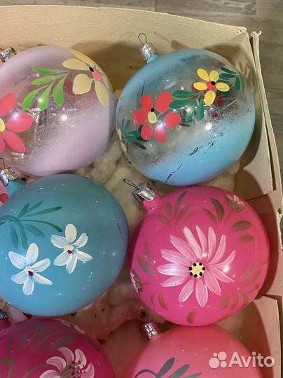 Набор елочных игрушек СССР шары 10 см.(361)