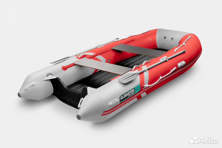 Надувная лодка gladiator E420S Красно-белая