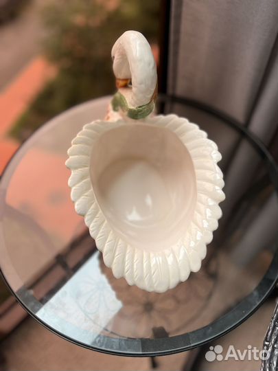 Ваза для фруктов Лебедь керамическая