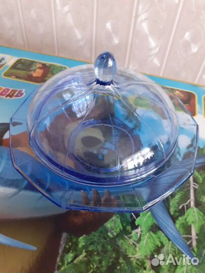 Ваза конфетница и сахарница цветное стекло СССР