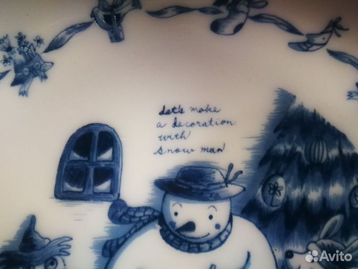 Фарфоровая тарелка. Рождество/Новый год. Винтаж