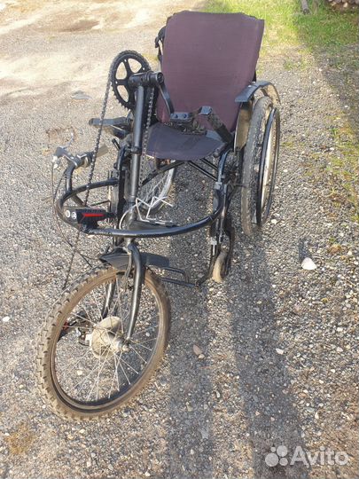 Велоприставка к инвалидной коляске