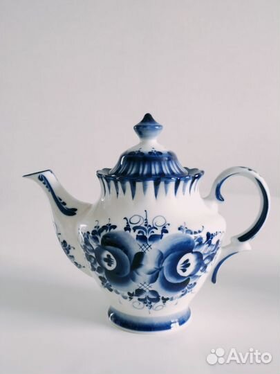 Чайник заварочный гжель авторская роспись посуда