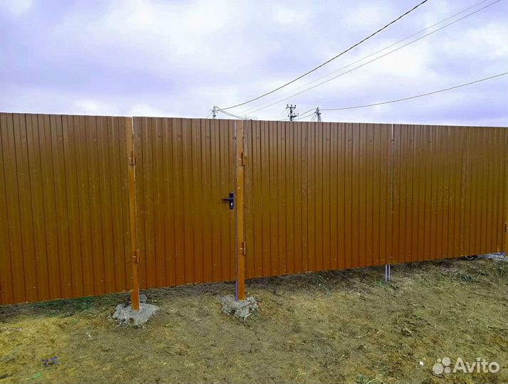 Заборы из профнастила под ключ новые