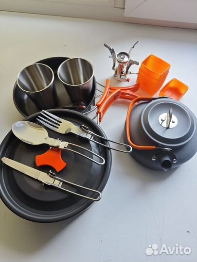 Набор походной посуды с портативной горелкой